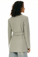 Wool Blend Mid-Length Lapel Coat - Slim Fit