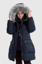 Girls Puffer Winter Coat Faux-Down Heavyweight Snow Parka