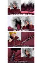 Girls Puffer Winter Coat Faux-Down Heavyweight Snow Parka
