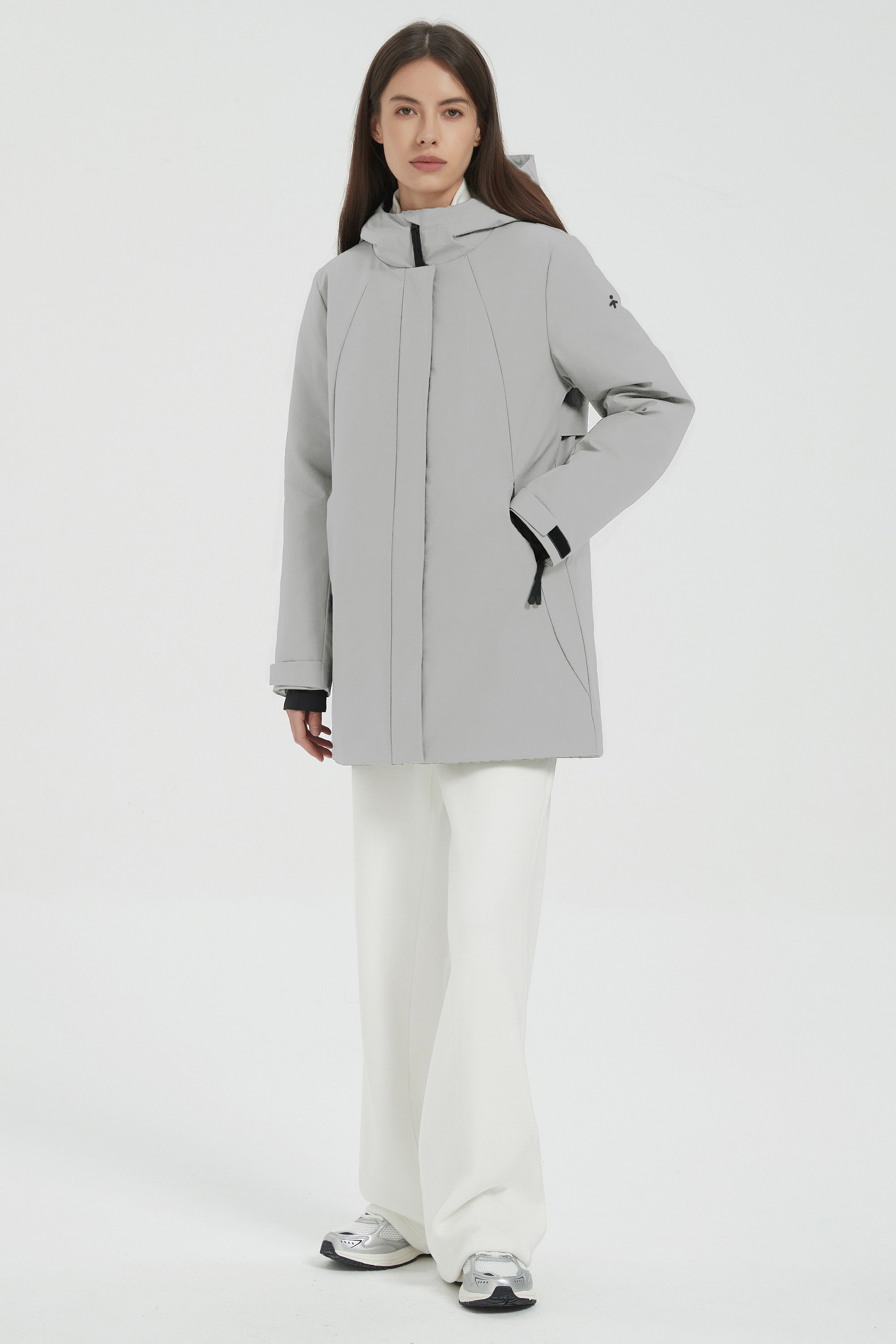 Hooded Winter Warm Parka Jacket Full Zip Lightweight