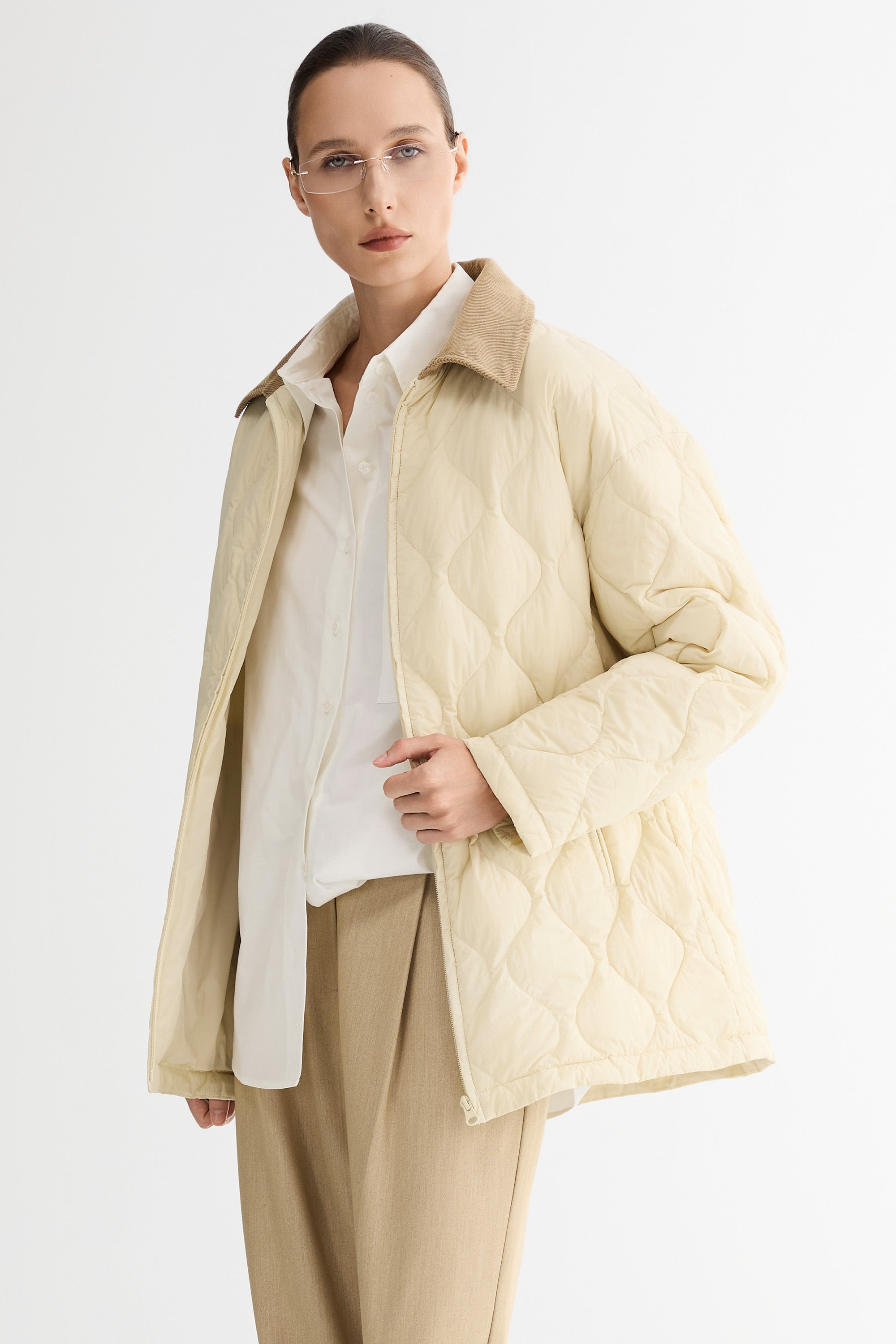 Oversized Velara Quilt Lightweight Down Jacket