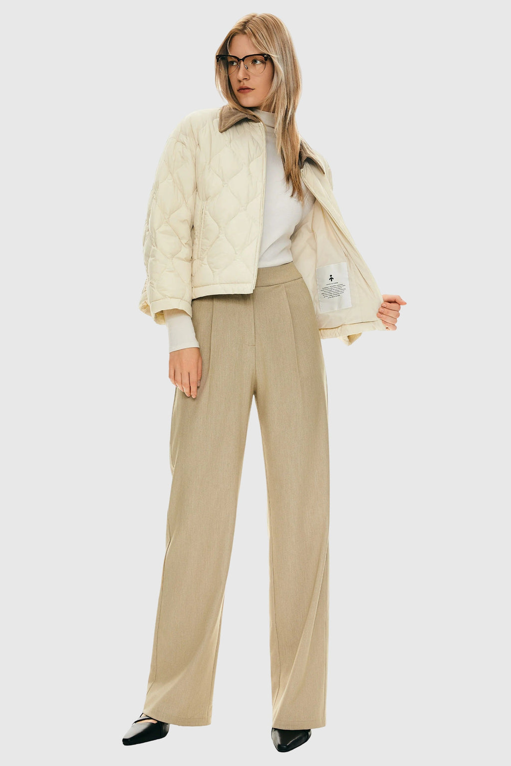Lightweight Cropped Down Puffer Jacket