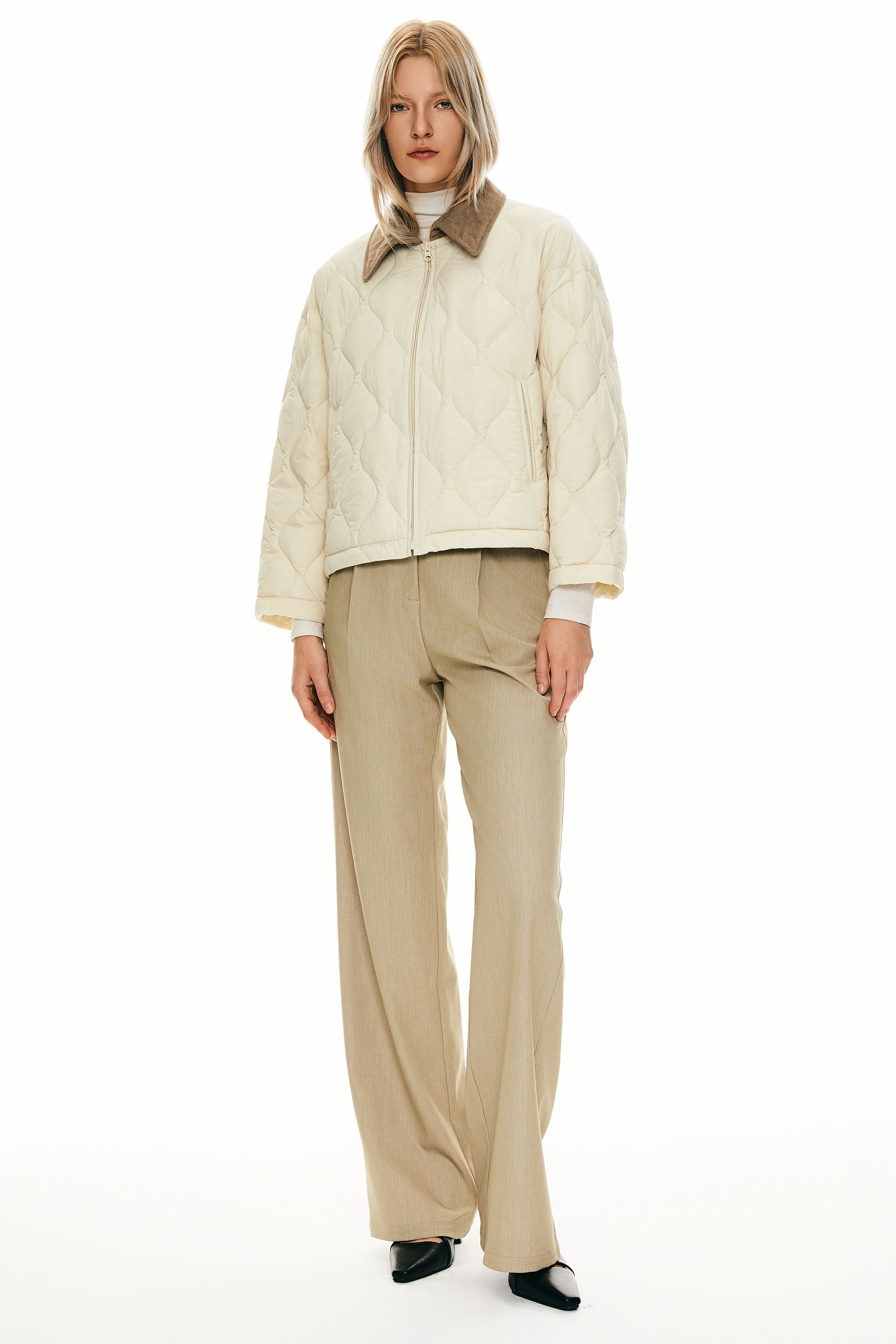 Lightweight Cropped Down Puffer Jacket