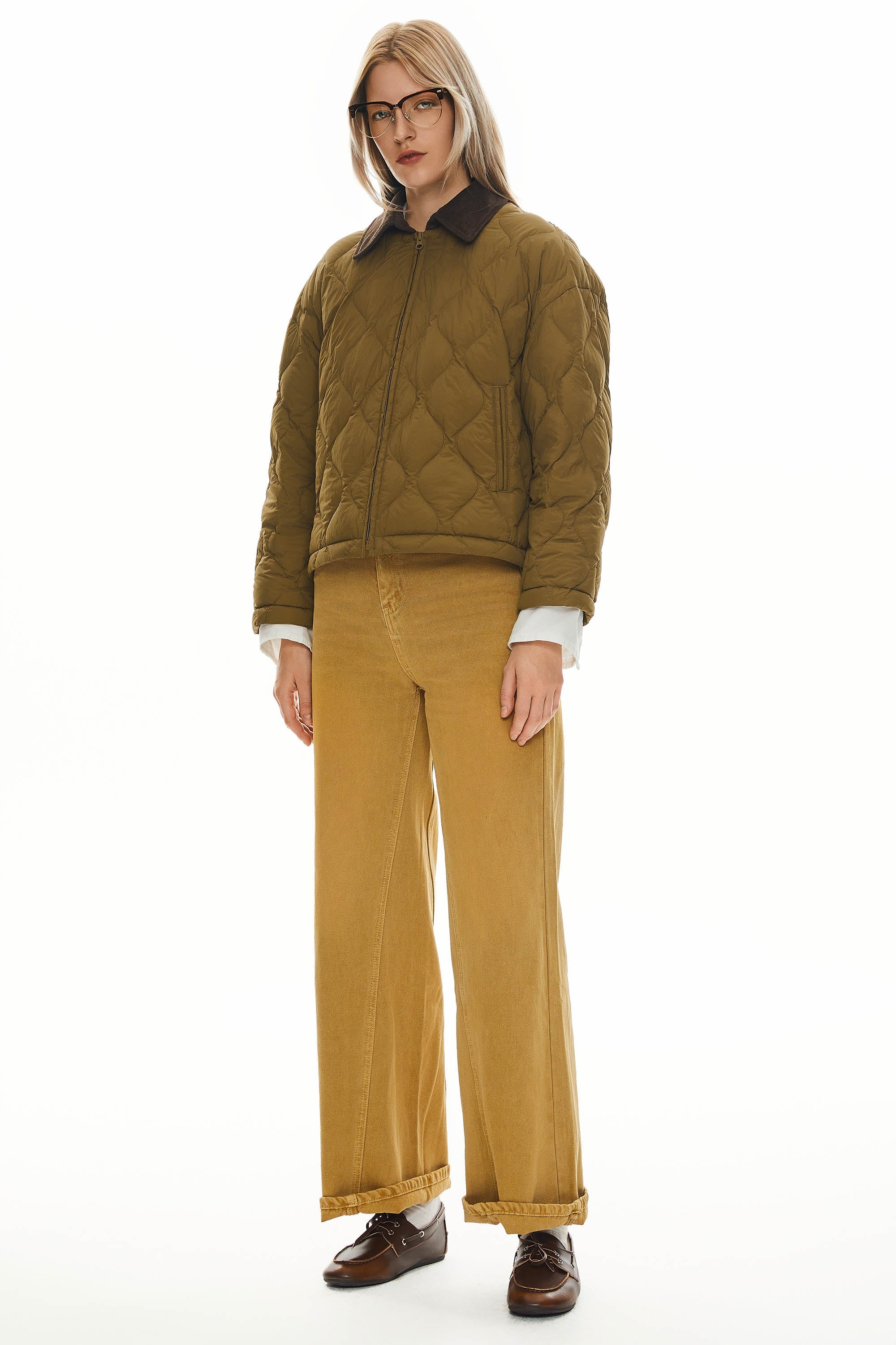 Lightweight Cropped Down Puffer Jacket