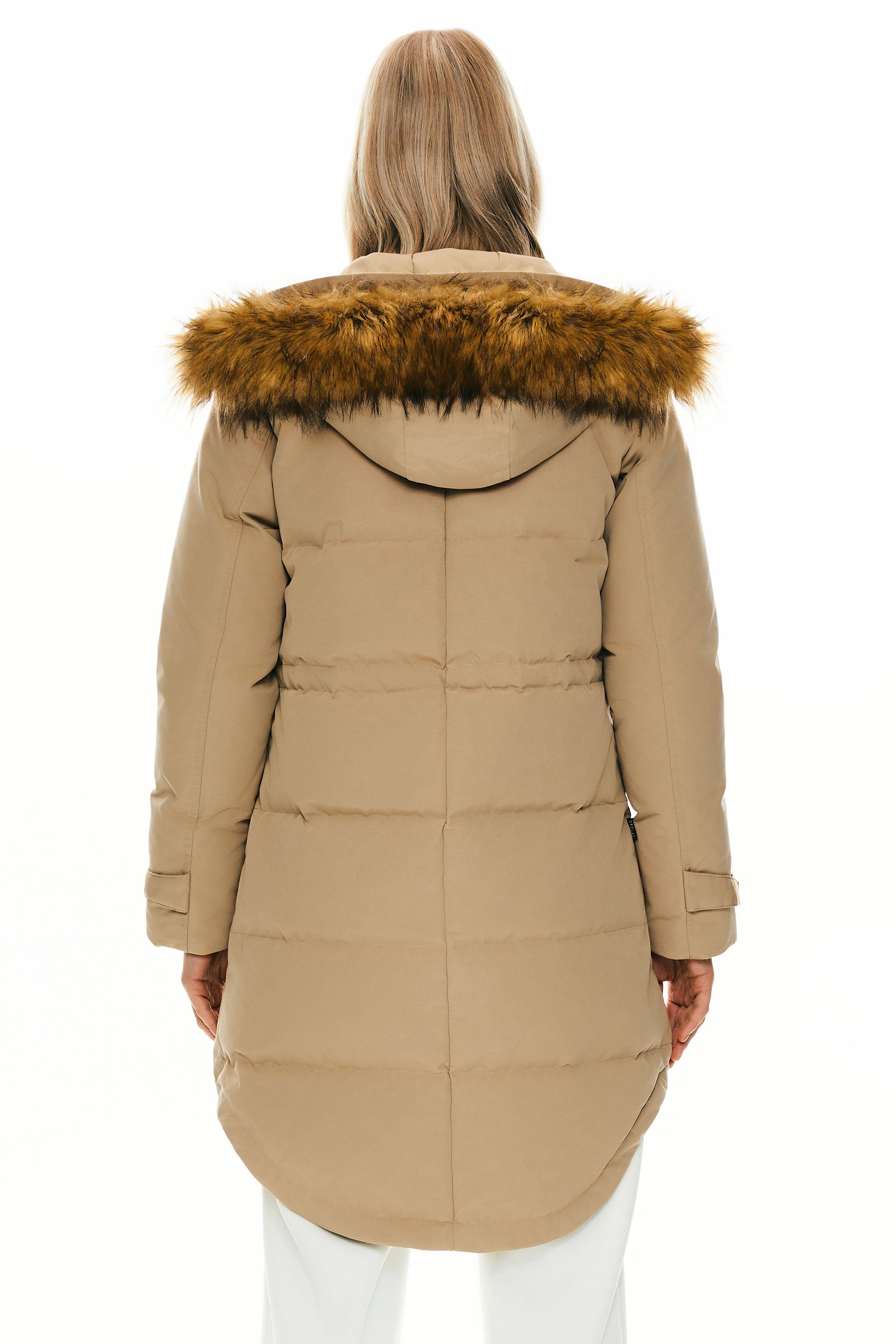 Drawstring Hooded Thickened Down Coat