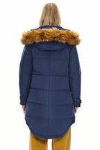 Drawstring Hooded Thickened Down Coat