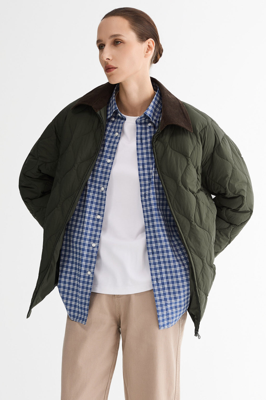 Oversized Velara Quilt Lightweight Down Jacket