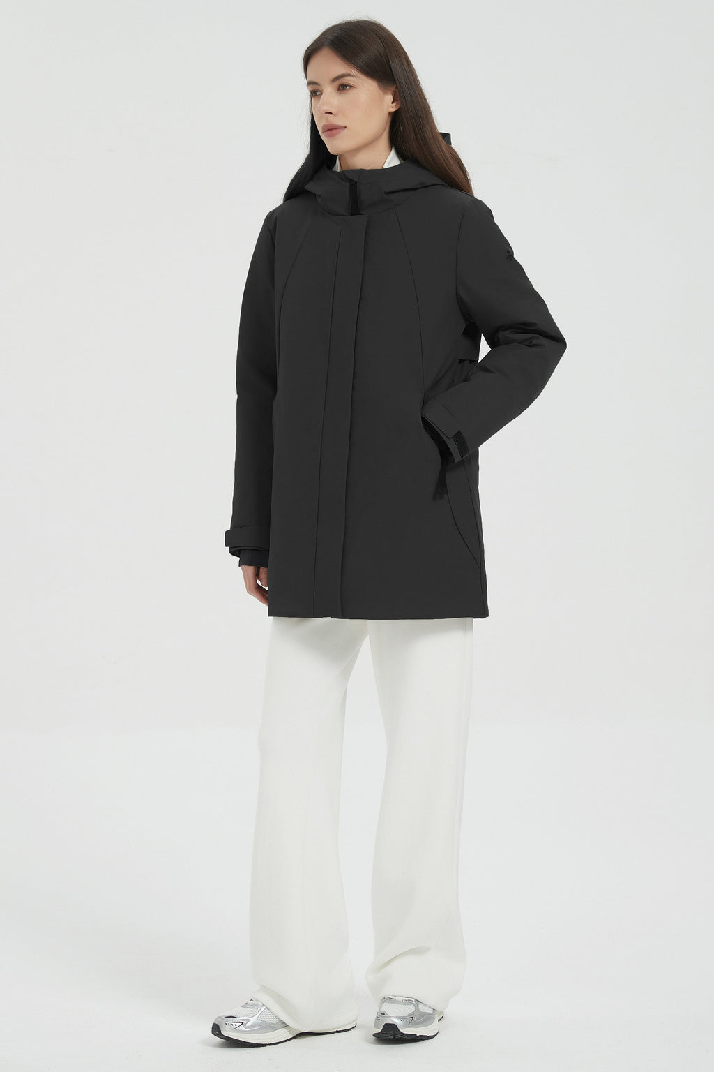 Hooded Winter Warm Parka Jacket Full Zip Lightweight