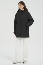 Hooded Winter Warm Parka Jacket Full Zip Lightweight
