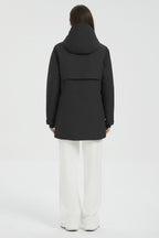 Hooded Winter Warm Parka Jacket Full Zip Lightweight