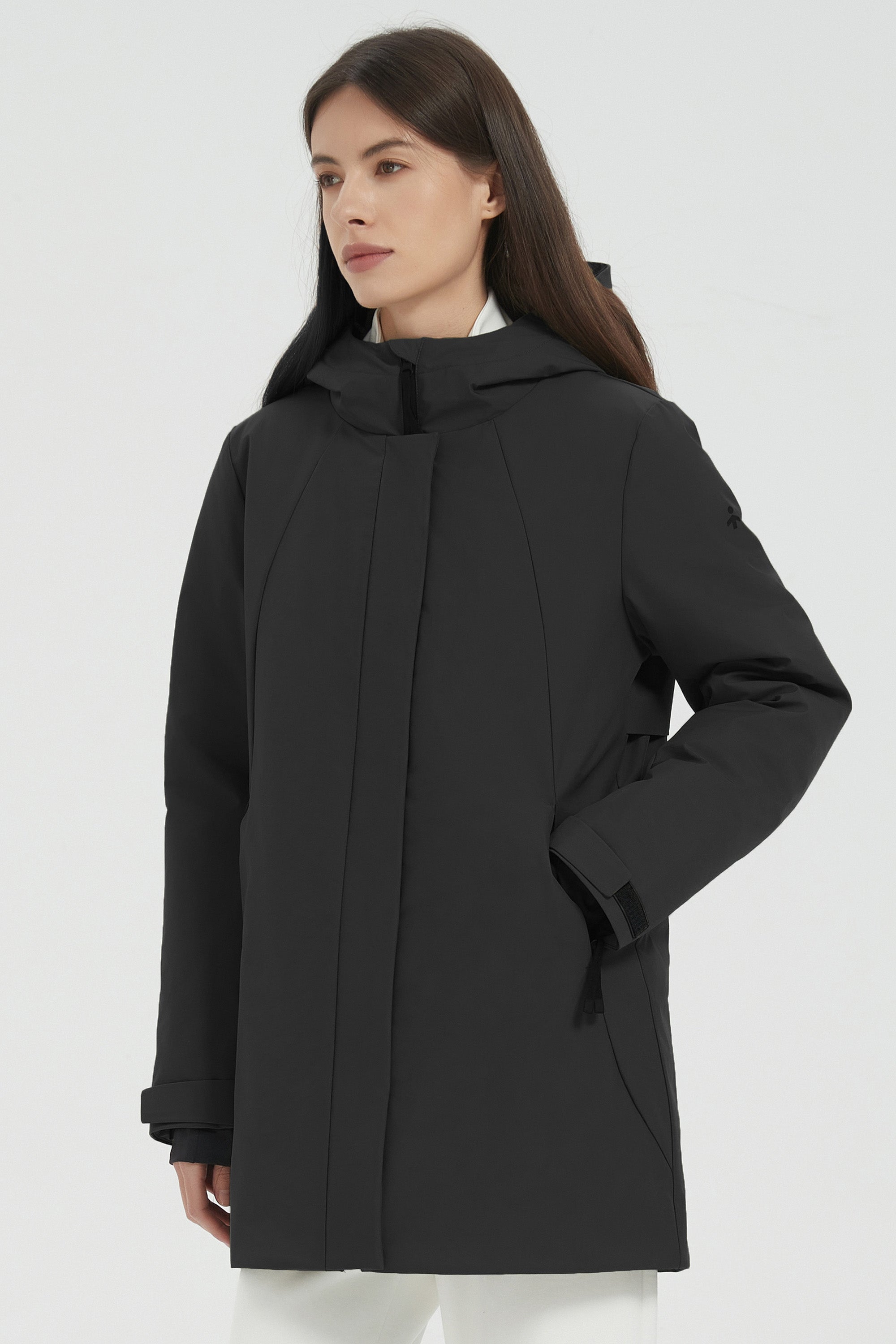 Hooded Winter Warm Parka Jacket Full Zip Lightweight