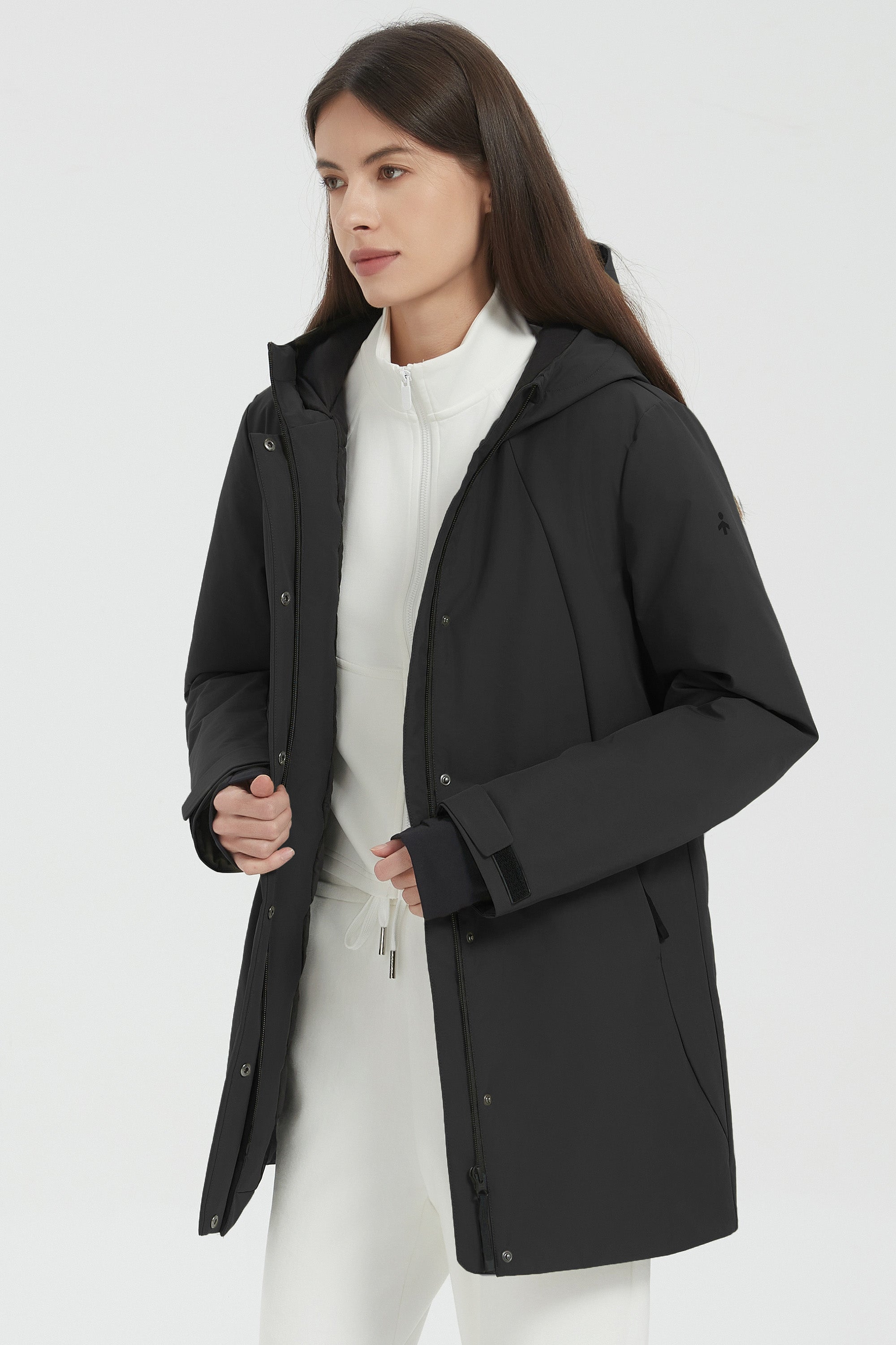 Hooded Winter Warm Parka Jacket Full Zip Lightweight
