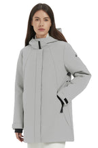 Hooded Winter Warm Parka Jacket Full Zip Lightweight