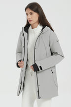 Hooded Winter Warm Parka Jacket Full Zip Lightweight