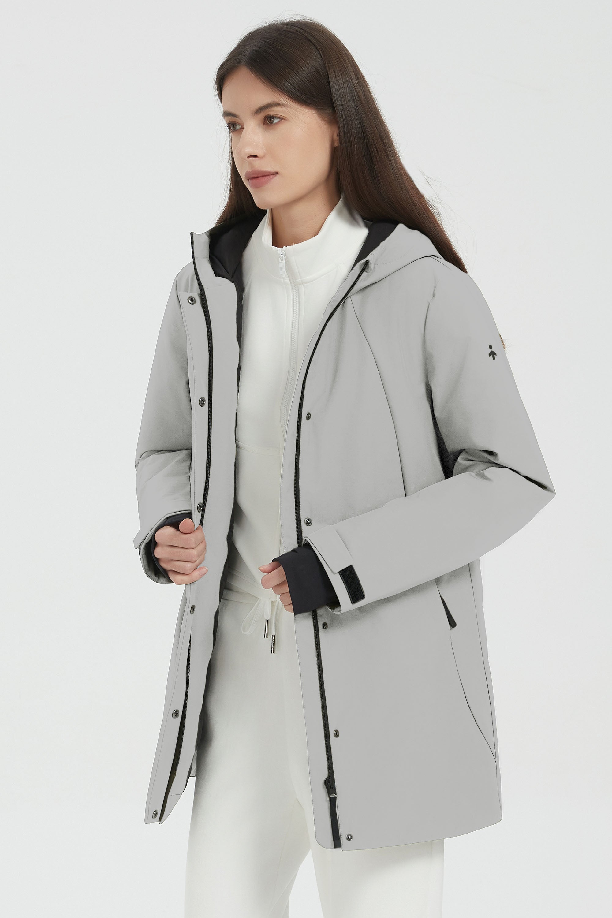 Hooded Winter Warm Parka Jacket Full Zip Lightweight