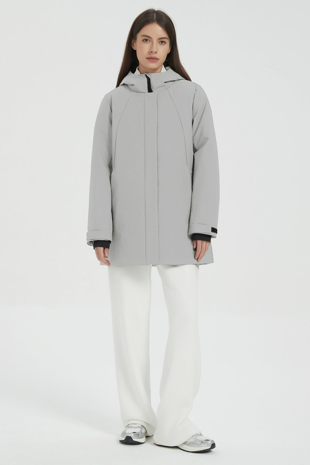 Hooded Winter Warm Parka Jacket Full Zip Lightweight