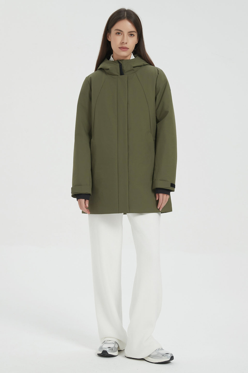 Hooded Winter Warm Parka Jacket Full Zip Lightweight