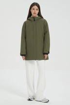Hooded Winter Warm Parka Jacket Full Zip Lightweight