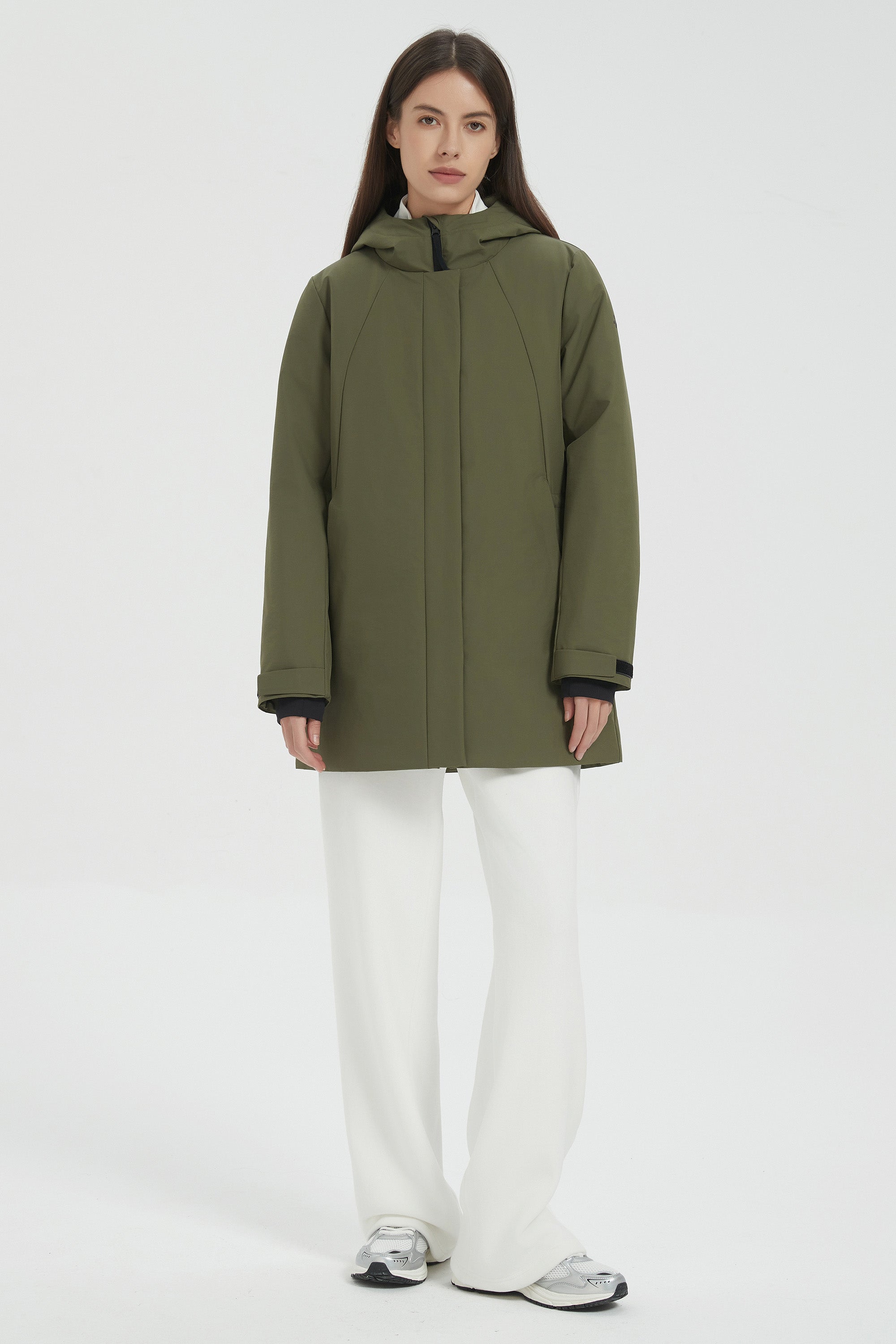 Hooded Winter Warm Parka Jacket Full Zip Lightweight