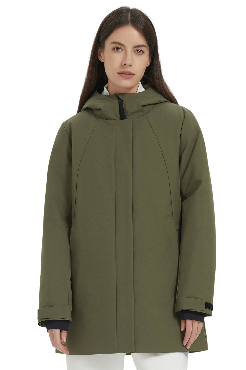 Hooded Winter Warm Parka Jacket Full Zip Lightweight