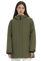 Hooded Winter Warm Parka Jacket Full Zip Lightweight