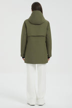 Hooded Winter Warm Parka Jacket Full Zip Lightweight