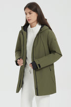 Hooded Winter Warm Parka Jacket Full Zip Lightweight