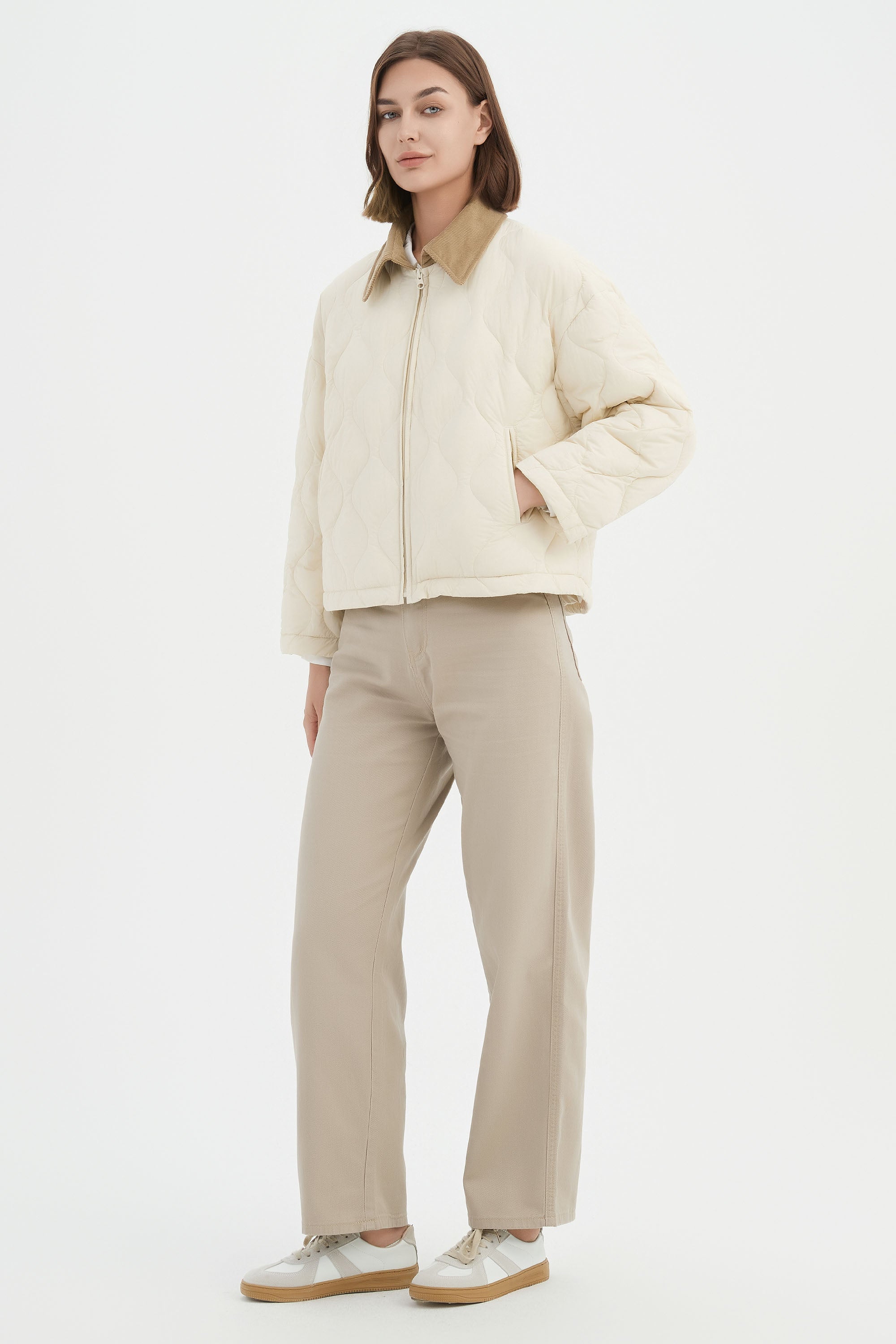 Lightweight Cropped Down Puffer Jacket