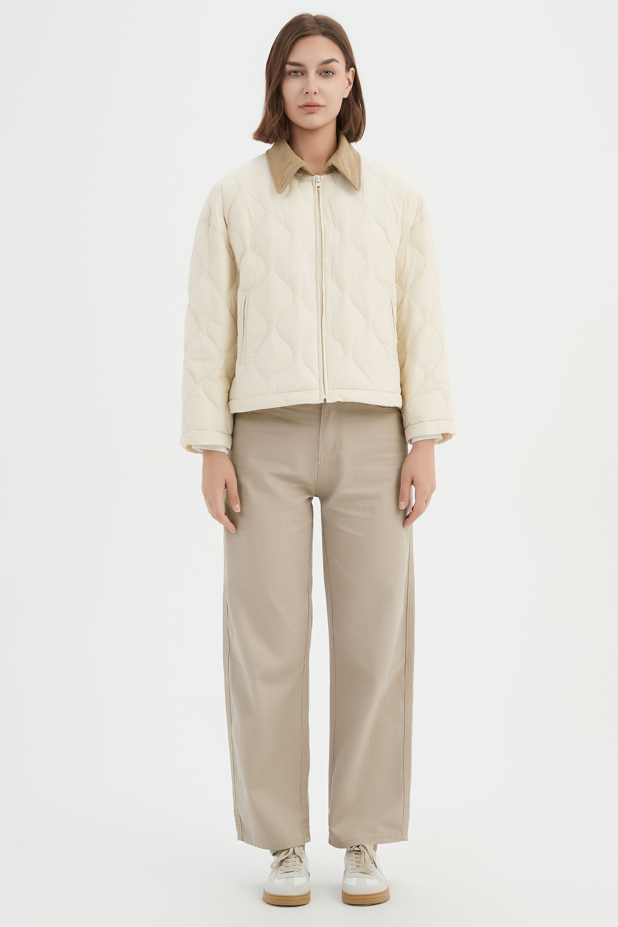 Lightweight Cropped Down Puffer Jacket