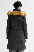 Long Faux Fur Hooded Down Coat