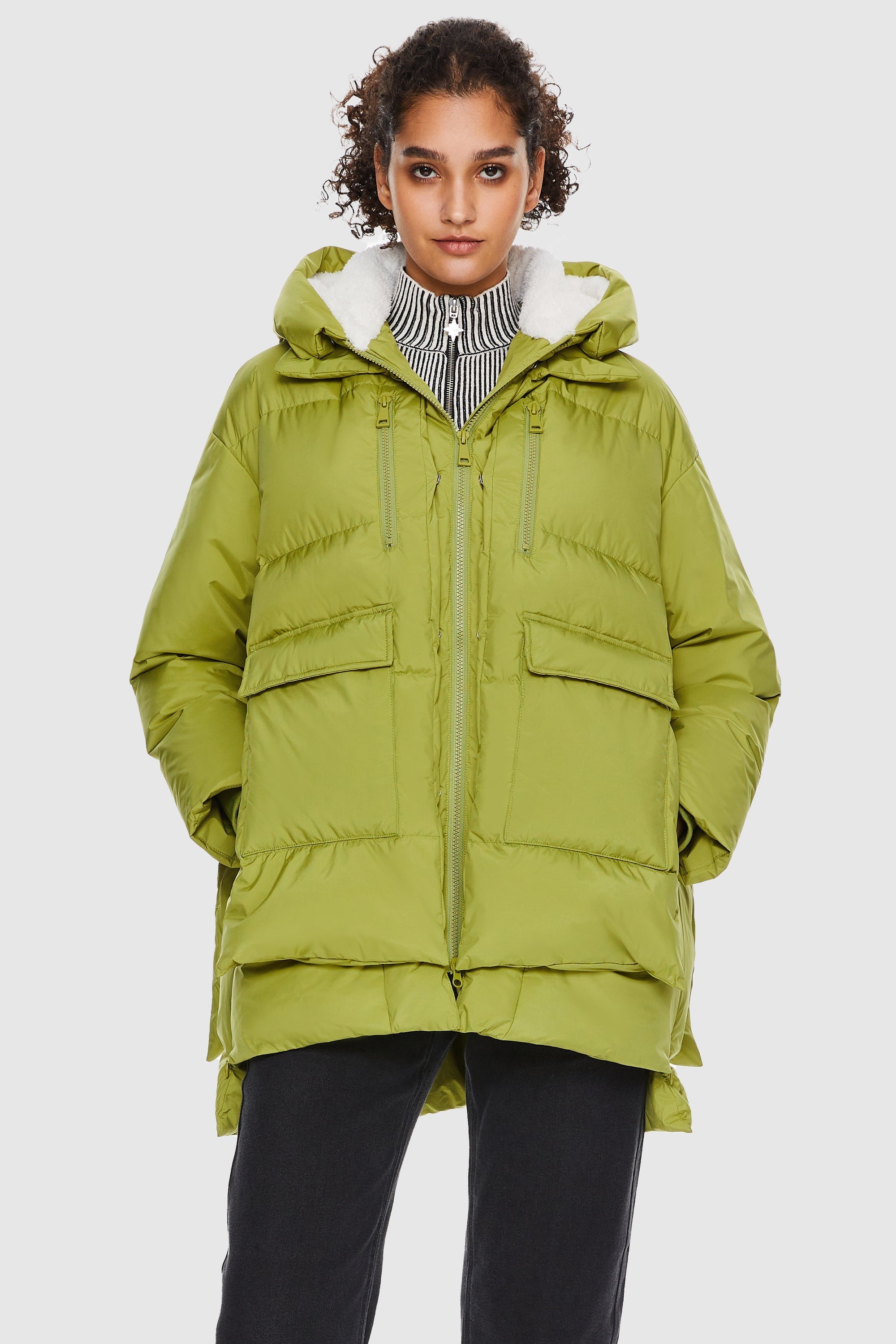 092 Universe® Hooded Down Jacket with Slitted Hem