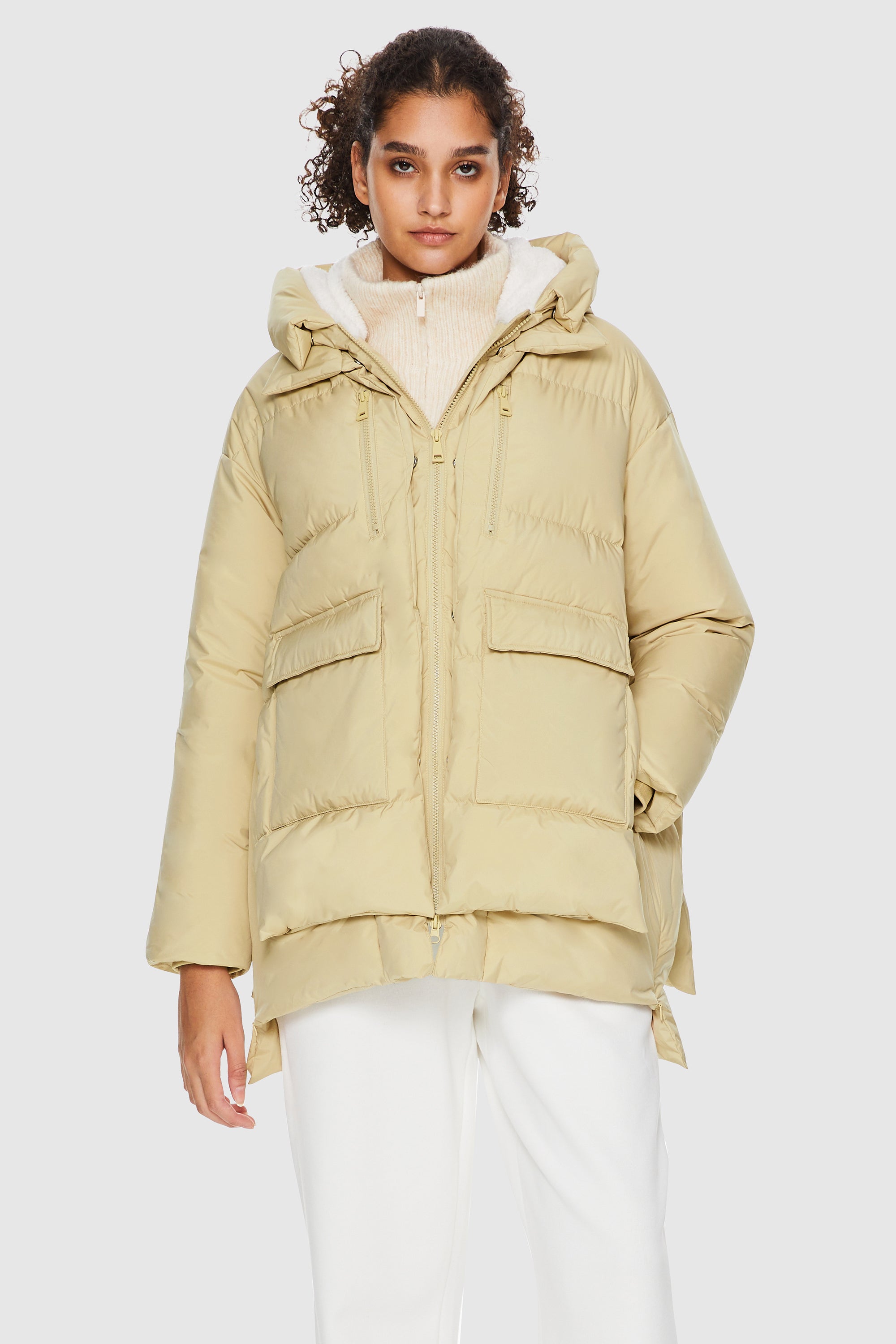 092 Universe® Hooded Down Jacket with Slitted Hem