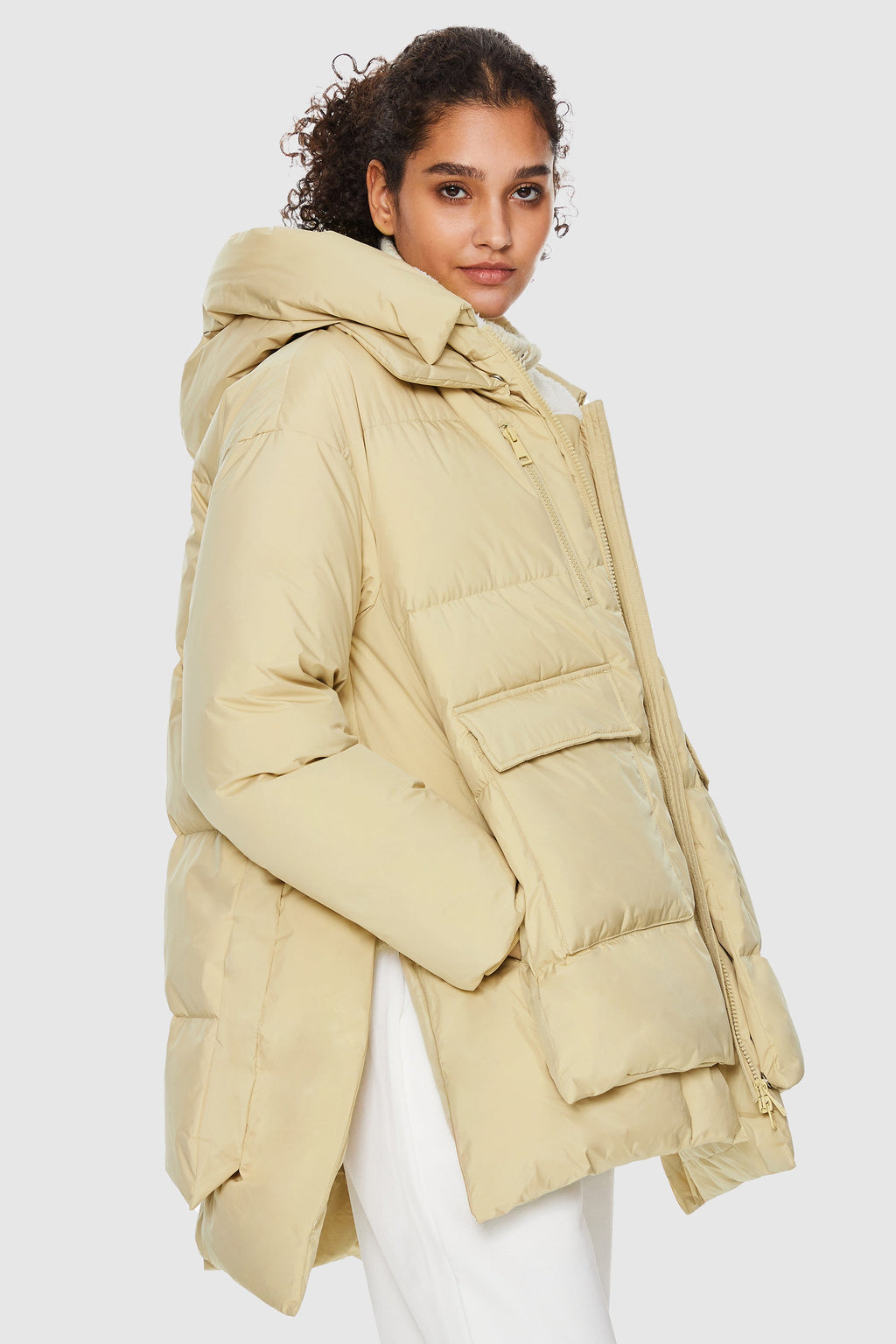092 Universe® Hooded Down Jacket with Slitted Hem