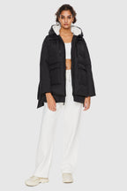 092 Universe® Hooded Down Jacket with Slitted Hem