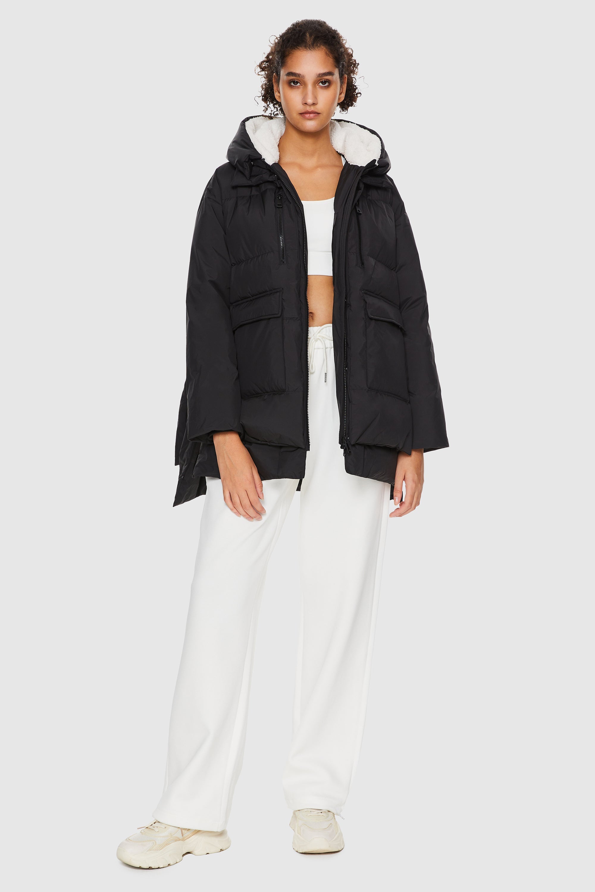 092 Universe® Hooded Down Jacket with Slitted Hem