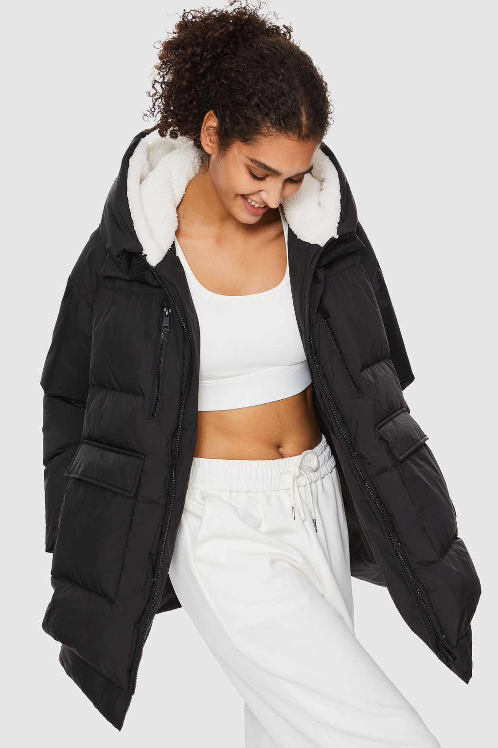 092 Universe® Hooded Down Jacket with Slitted Hem