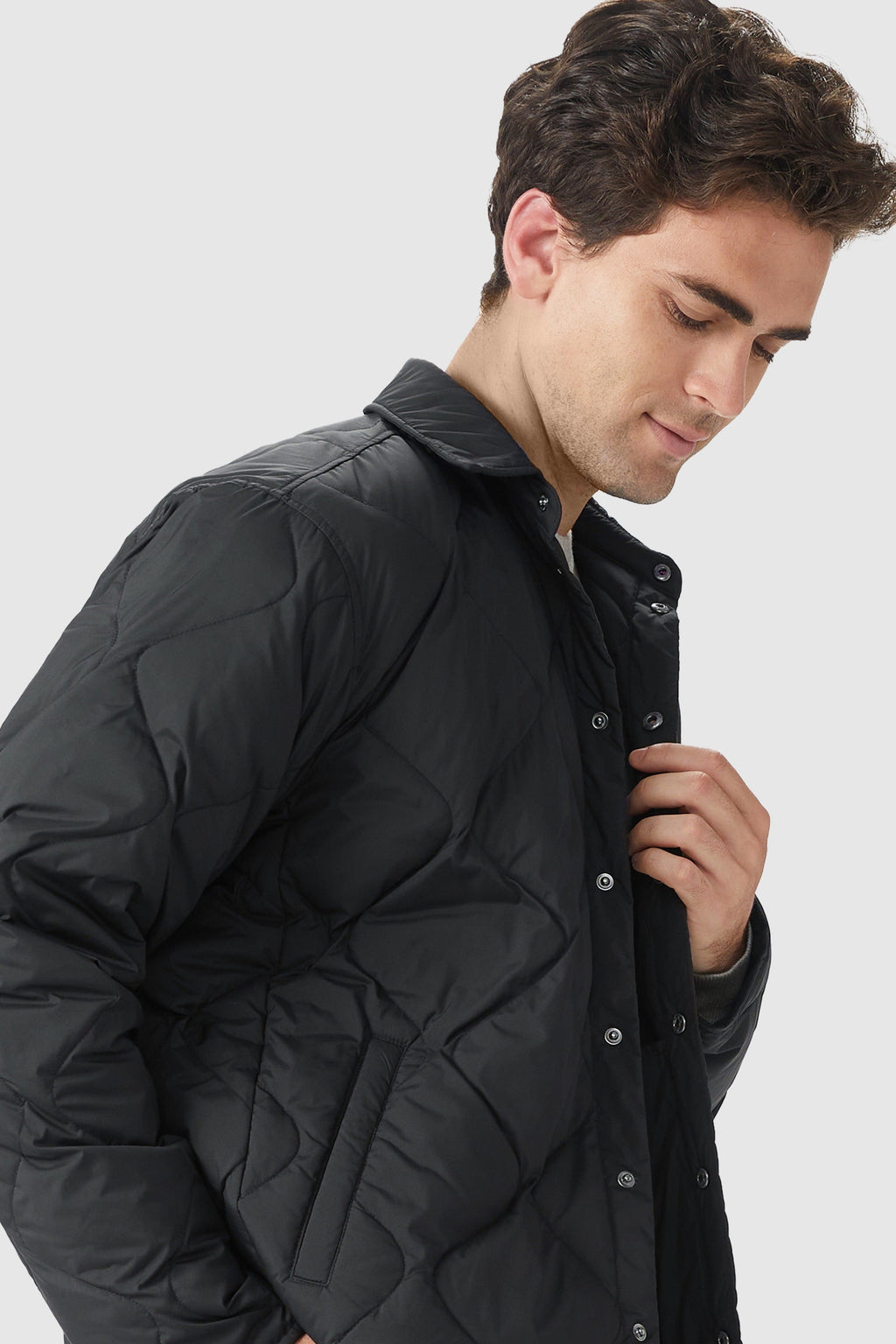 Button-Up Quilted Down Puffer