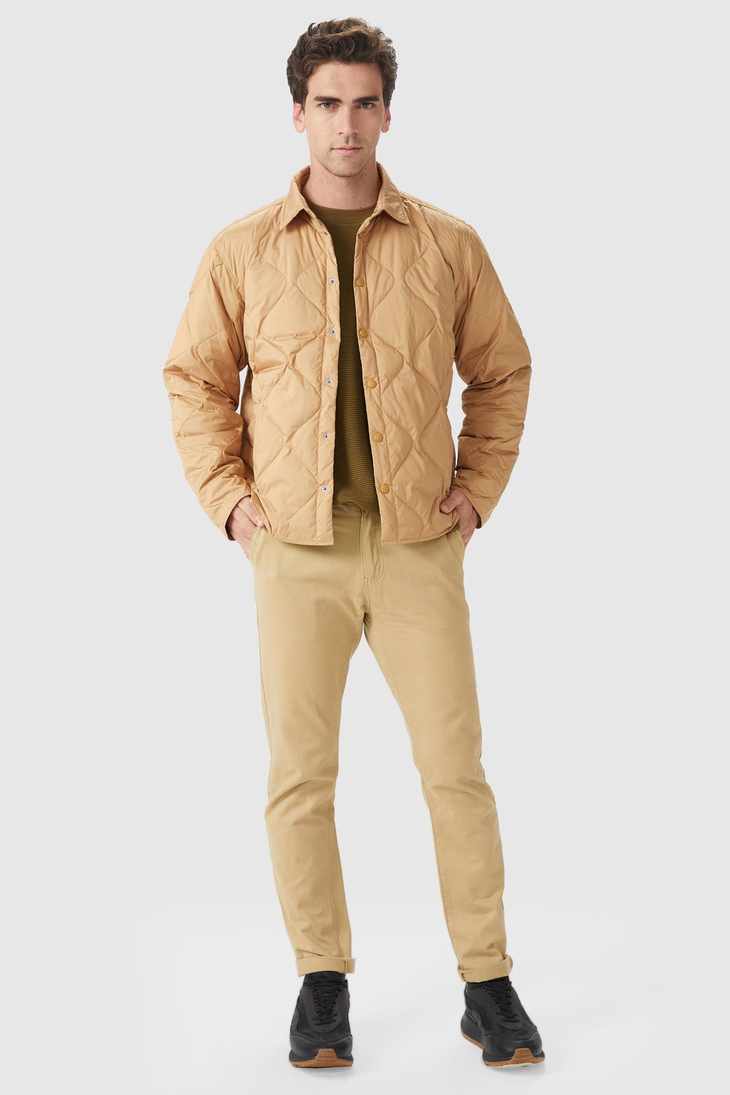 Button-Up Quilted Down Puffer