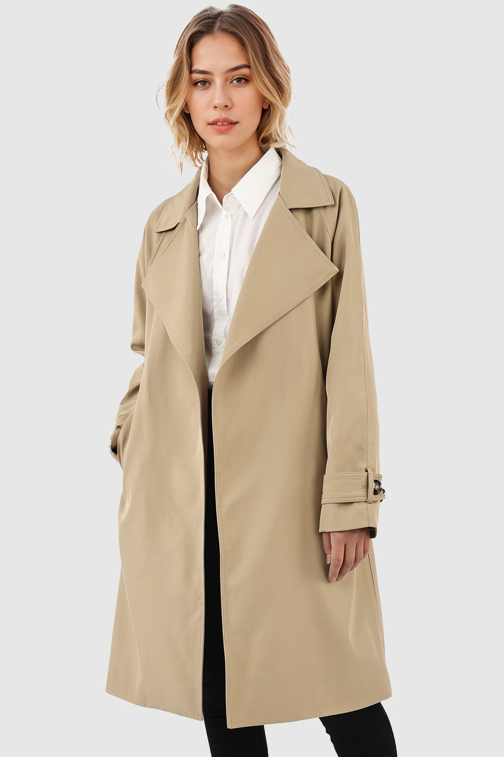 Casual Belted Lapel Trench