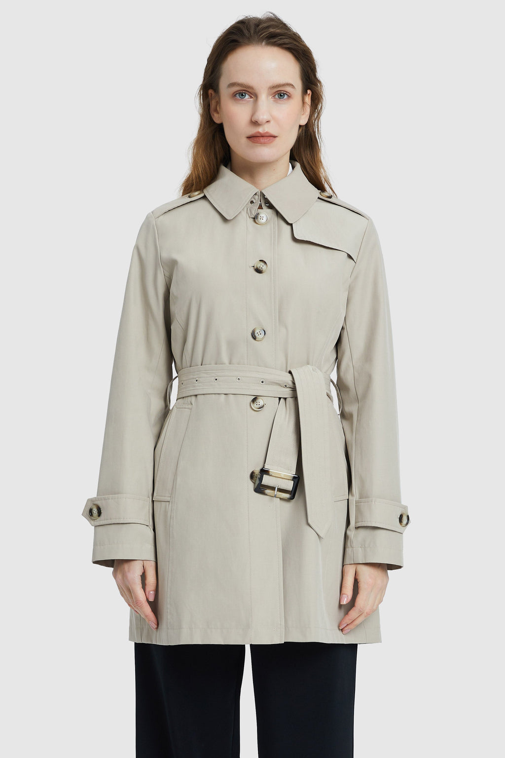 Classic Windproof Belted Hudson Trench