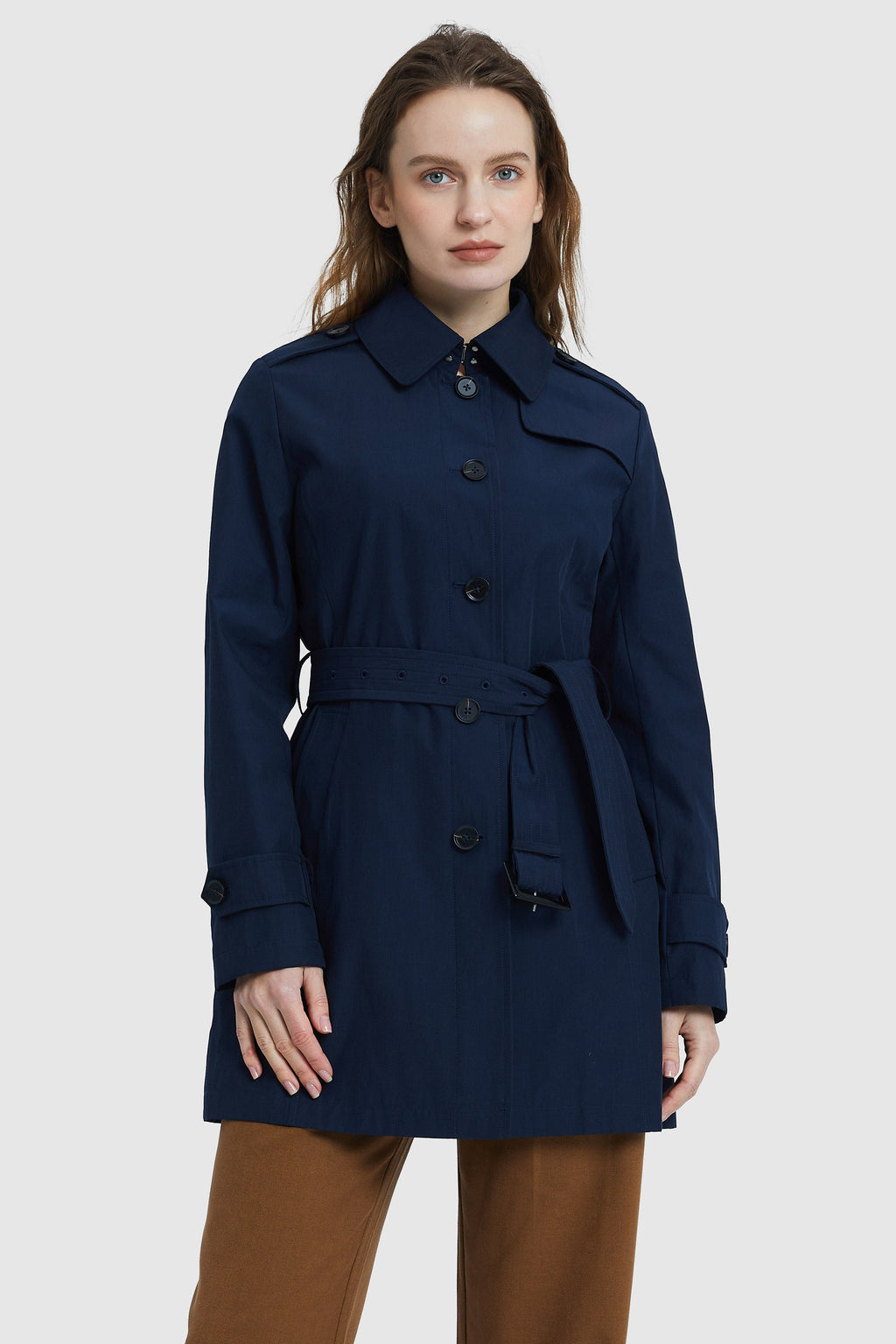 Classic Windproof Belted Hudson Trench