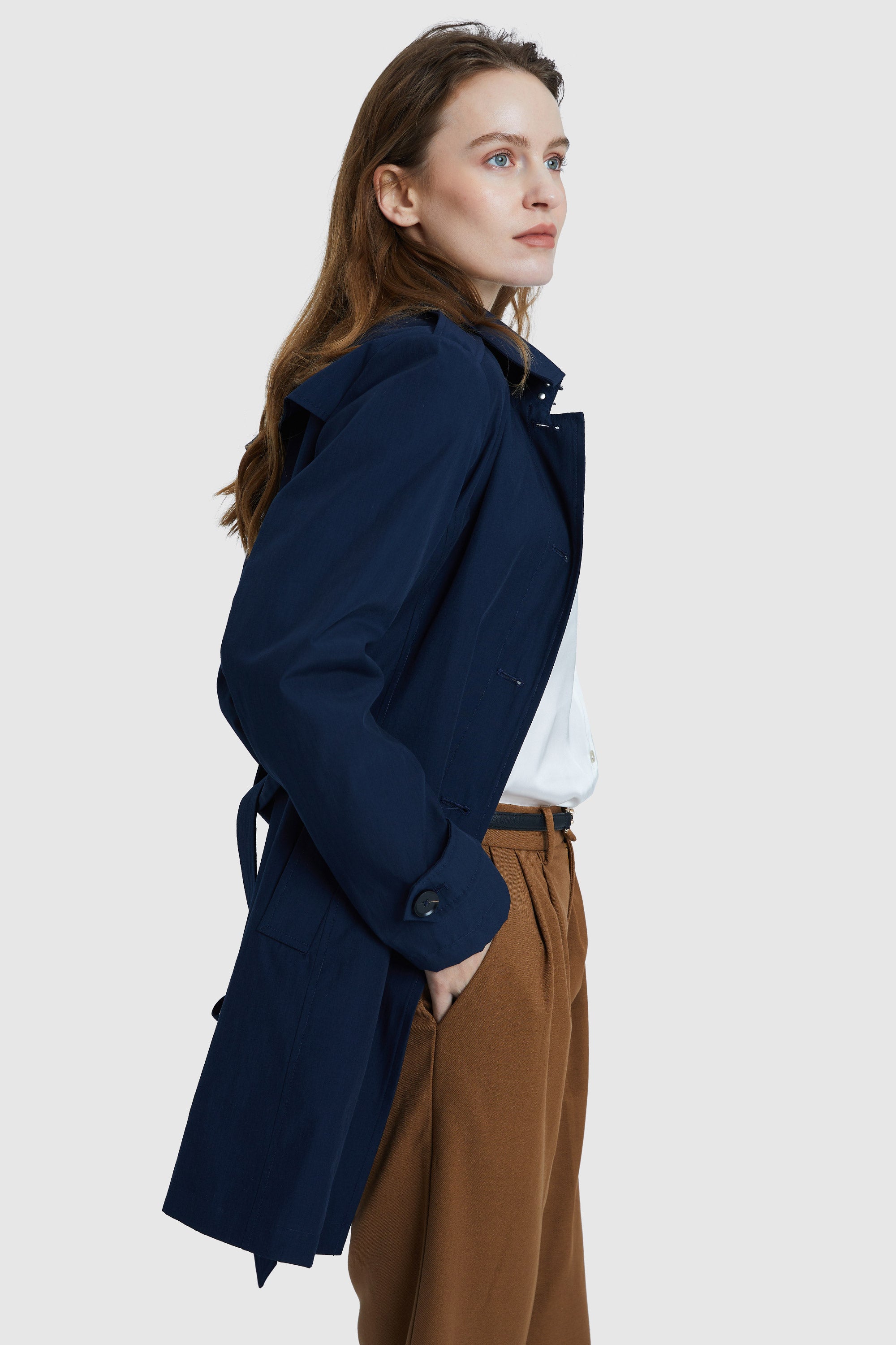 Classic Windproof Belted Hudson Trench