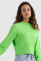 Crewneck Drop Shoulder Cropped Sweatshirt