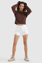 Crewneck Drop Shoulder Cropped Sweatshirt