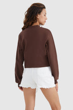 Crewneck Drop Shoulder Cropped Sweatshirt