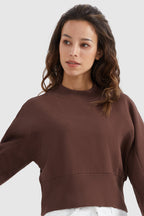 Crewneck Drop Shoulder Cropped Sweatshirt