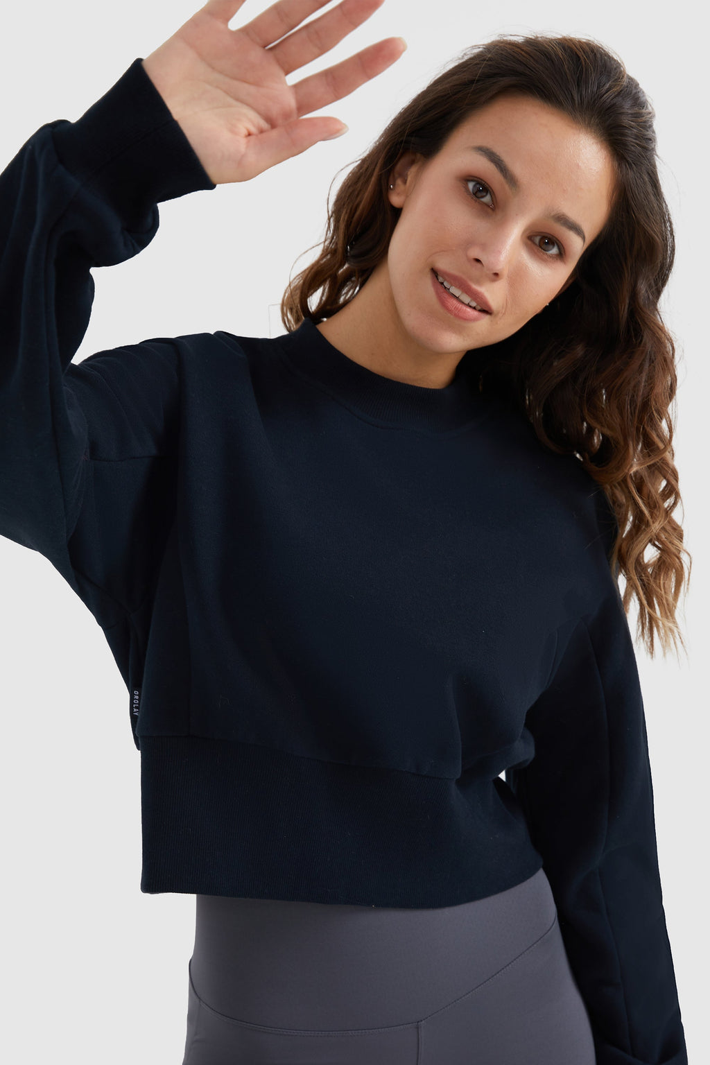 Crewneck Drop Shoulder Cropped Sweatshirt