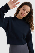 Crewneck Drop Shoulder Cropped Sweatshirt