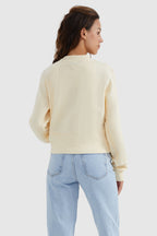 Crewneck Drop Shoulder Cropped Sweatshirt