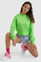 Crewneck Drop Shoulder Cropped Sweatshirt